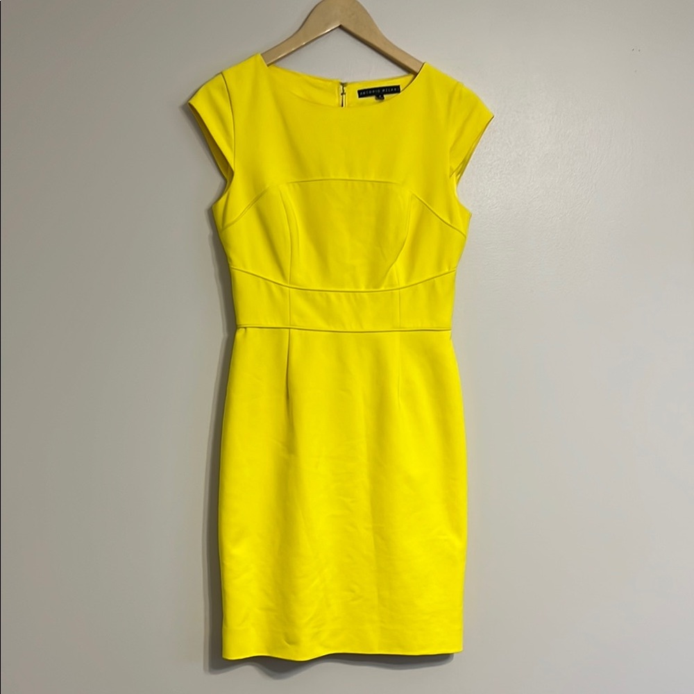 ANTONIO MELANI Yellow Sheath Mini Dress - Picture 1 of 6